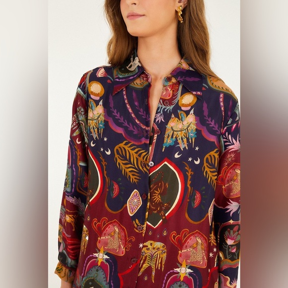 FARM Rio Vibrant Patterned Button Down Shirt - Picture 2 of 4